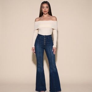 We The Free Women's Flare High Rise Button Fly Jeans